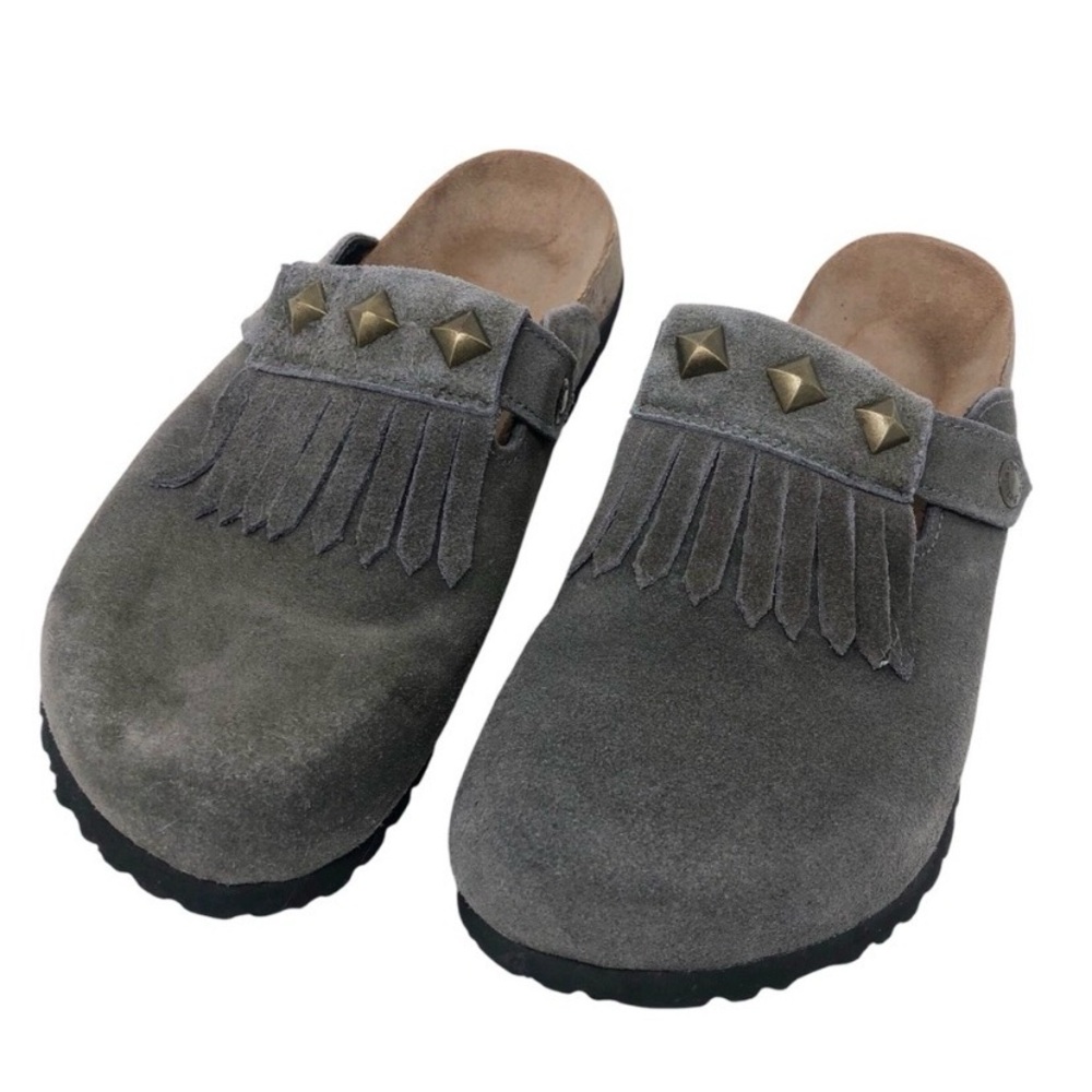 Birkenstock Betula Boston mule with Fringe and Studs